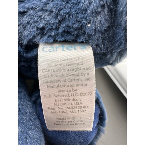Carter’s Dinosaur Plush Navy Blue White Yellow Stuffed Dino Lovey 68172 With Tag - Picture 14 of 16